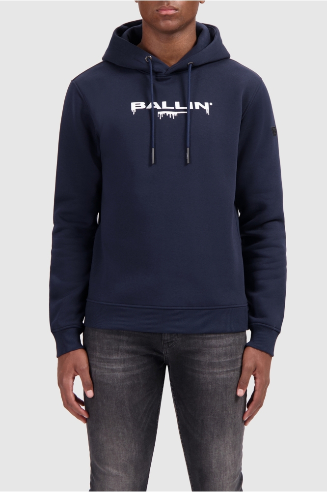 DRIPPING LOGO HOODIE 24039306 07 NAVY